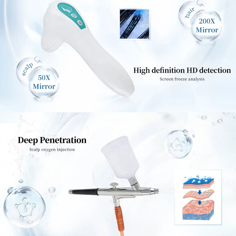 7 In 1 High Frequency Hair Follicle Detection Scalp Treatment Machine Hair Analyze Scalp Care Massage Hair Regrowth Device