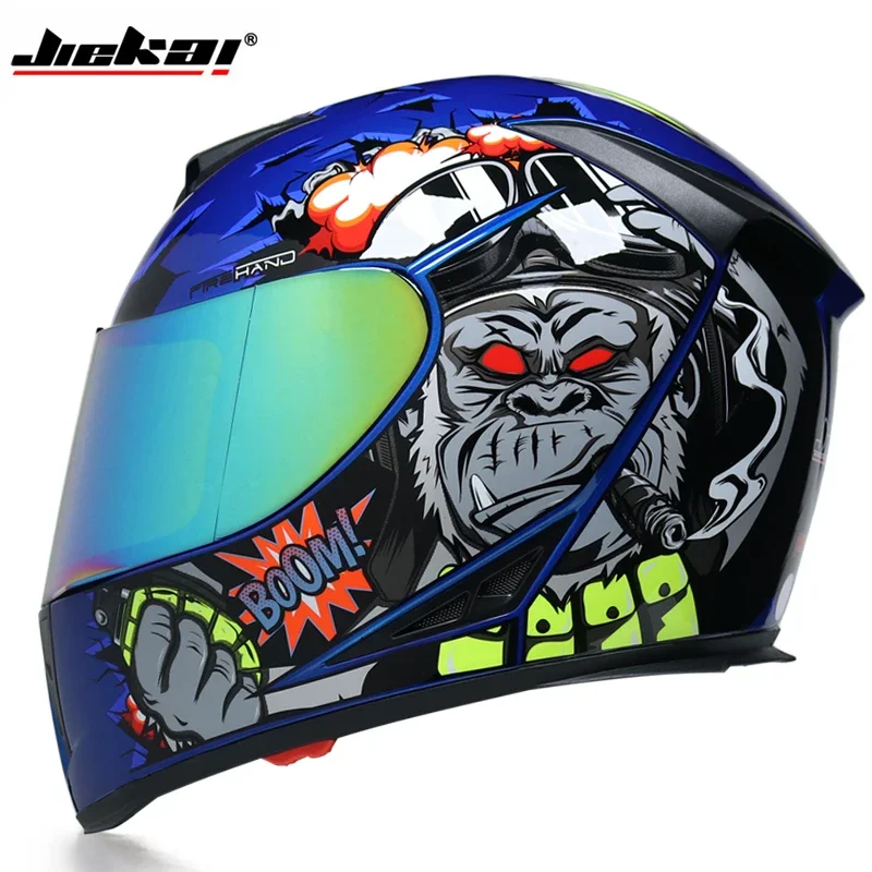 

Full Face Motorcycle Helmets Washable Lining with Dual Lens Stylish Fast Release Racing Helmet Casco Casque Moto DOT Approved