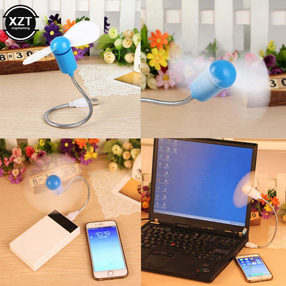 Mini Soft Blade Fan Silent Adjustable Flexible Support Arm Can Bend Freely Universal USB Interface