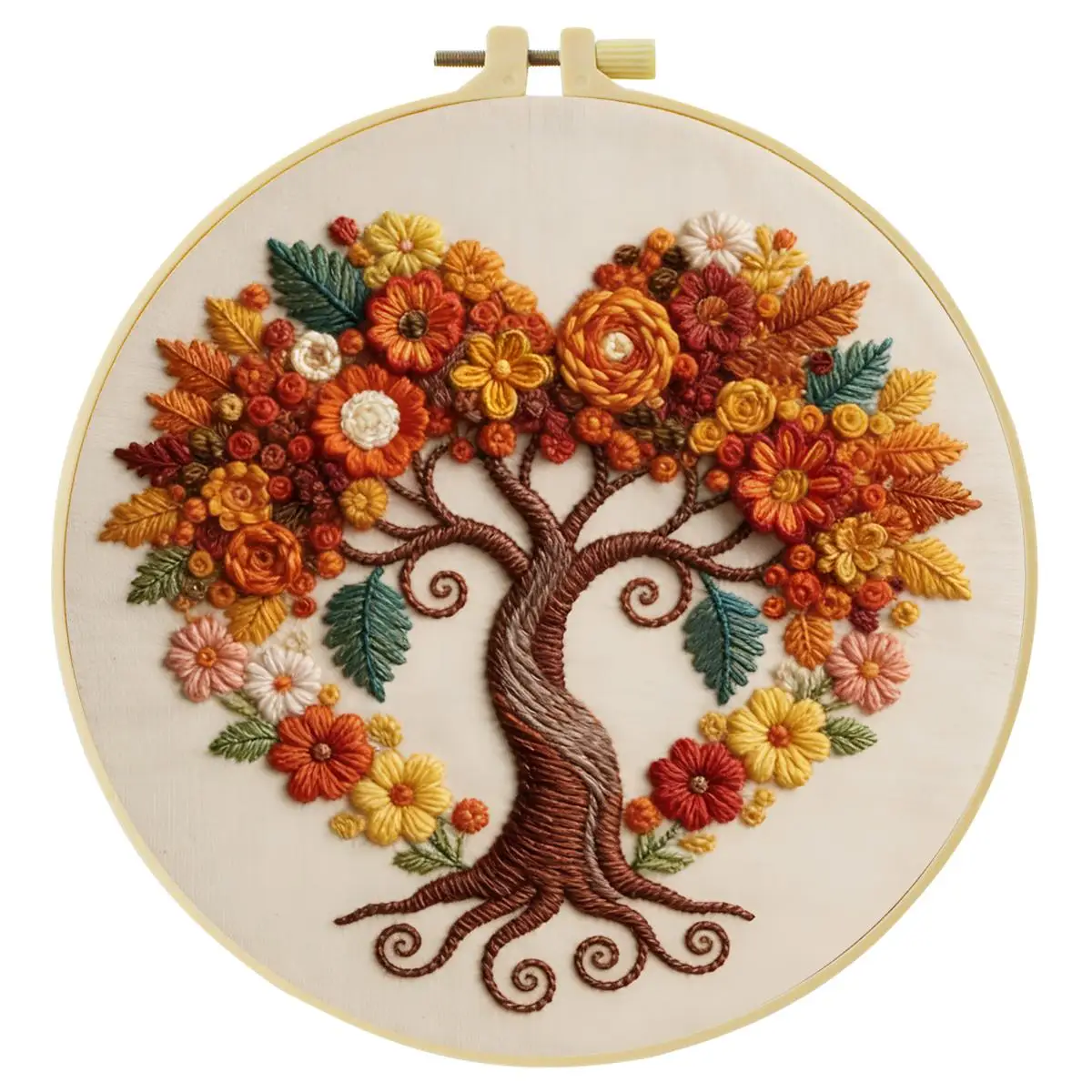 1 Stück 20X20CM/15X15CM 7,87/6,3 Zoll Baum des Lebens Stickerei Starter-Kit DIY-Kit DIY-Stickerei-Set für Anfänger – Detail 4