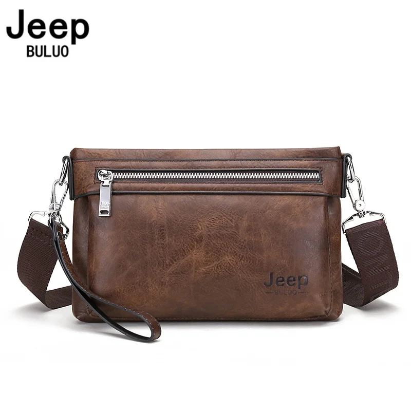 JEEP BULUO New Hot Men's Handbags Fashion Leather High quality Business Men Crossbody Shoulder Clutch Bags Male Brand Daily Bag