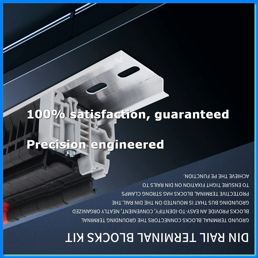 DIN Rail Terminal Blocks Kit Terminal+Ground Blocks+Aluminum Rail+End Brackets+End Covers+ Kits-A73M