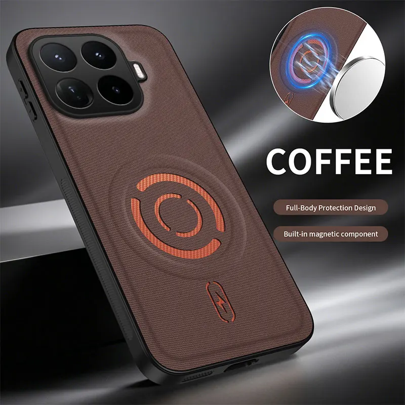 Étui de téléphone en cuir PU pour Xiaomi 17 17T Pro, chargement magnétique sans fil, Protection antichoc, coque rigide, protection blindée