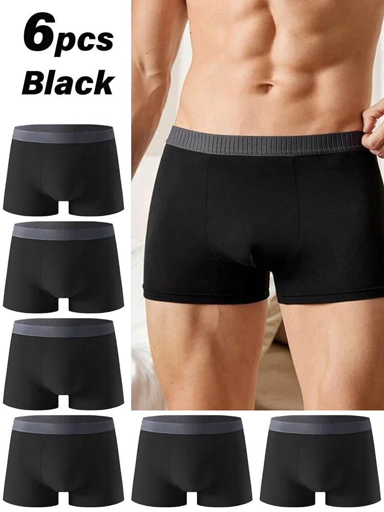 

6pcs pack Boxer Shorts Men Underwear Soft Breathable Male Underpants for Men Homme Boxershorts Slips 2025 Panties