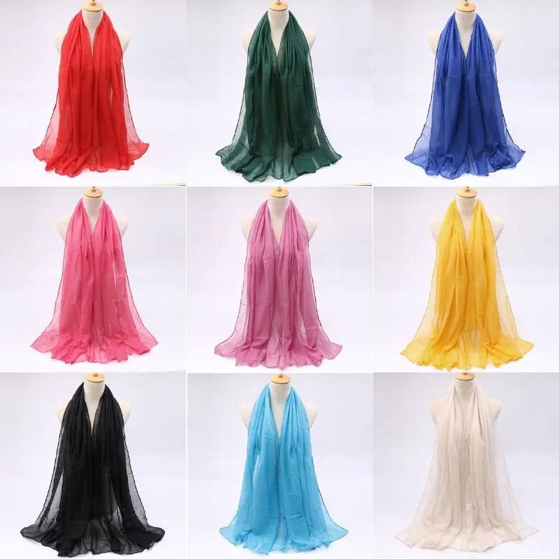 Soft Cotton Linen Scarf Shawl Women Muslim Hijab Long Headscarf Scarves Elegant Female Solid Color Large Shawl Wraps Accessories