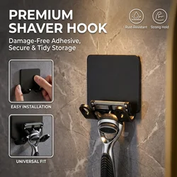 Bathroom Stainless Steel Razor Holder Storage Hook Wall Men Shaving Shaver Shelf Punch Free Razor Rack Accessories Organization