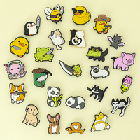 1/25PCS Cute Panda Shoes Charms for Women Funny Cat Dog Duck Penguin Shoes Decoration Frog Bee Bat Garden Sandals Pin Clog