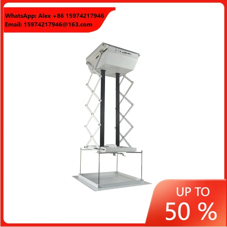 1 Meter Factory Heavy Light Weight Aluminum Steel Platform Hydraulic Scissor Project Lift Load Motorized Projector Ceiling Mount