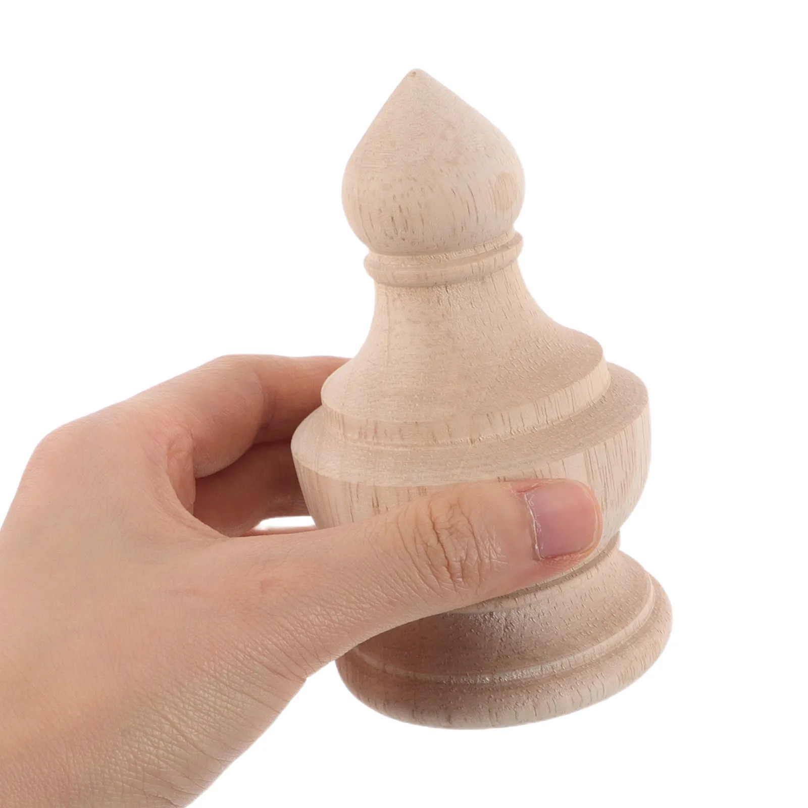 

2pcs Solid Wood Finials Unfinished Carved Column Cap For Fence Staircase Bed Post Toppers Indoor Stair Handrail Decorative