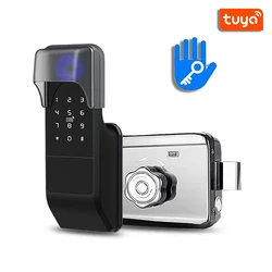 Waterproof Keypad Smart Deadbolt Lock Rain Cover Fingerprint Electronic Digital Deadbolt Ttlock Tuya App Intelligent Gate Lock