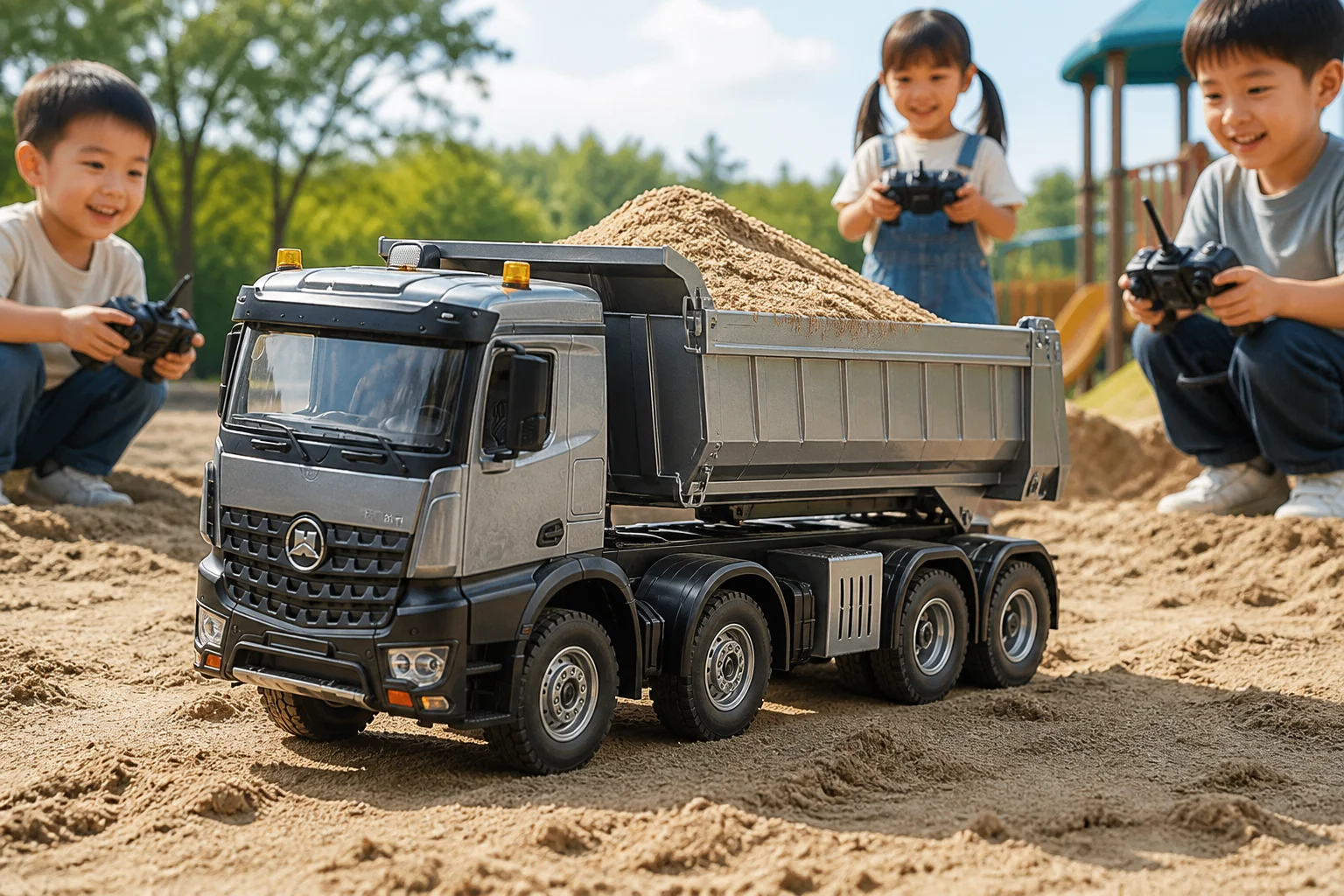 Huina 536PRO Oversized Alloy RC Dump Truck Full Scale 8‑Wheel Heavy‑Duty Engineering Dumper Vehicle Hobby Toy for Boys Kids
