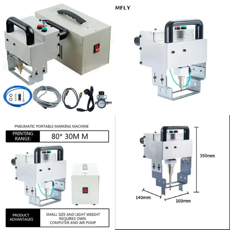 Mak pneumatic portable car chassis VIN number dot pin metal scribing marking engraving machine UK France