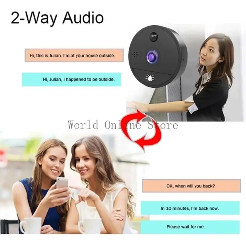 Intelligent Wireless Doorbell 200MP 4,3 Inch Layar 1080p IR Two Way Talk Radio 87HC