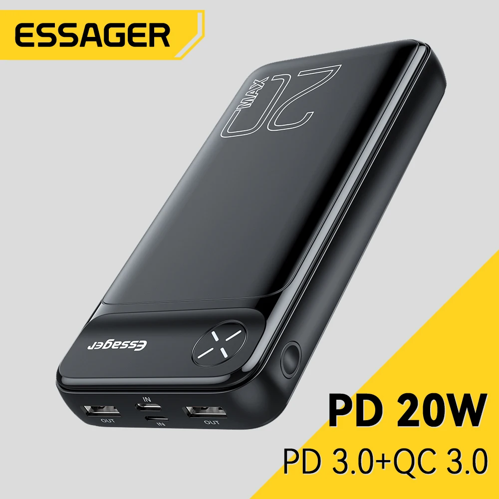 Essager Power Bank 20000mAh External Battery Pack 20000 mAh Powerbank PD 20W Fast Charging Portable Charger For iPhone Poverbank