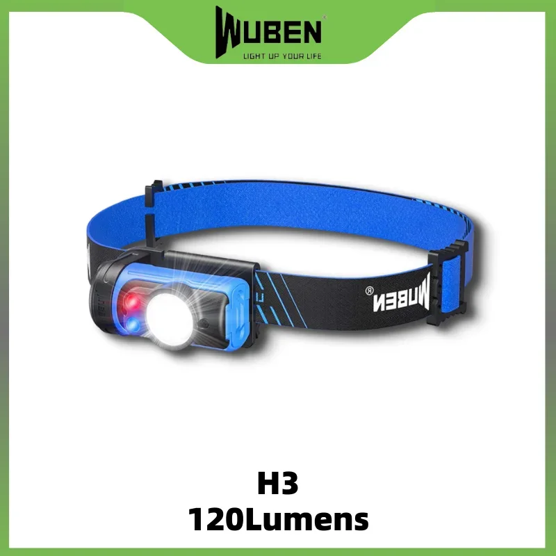 WUBEN H3 LED Headlamp 120Lumens With P8 LED 7 Working Modes HardLight 360° Adjustable Mini Headlight For Outoor Lighting