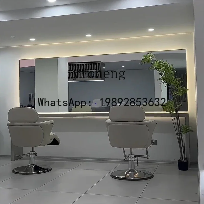 صالون الشعر الفولاذ المقاوم للصدأ بيرم وطاولة الصباغة إدارة مرآة الجدول تشيس مرآة قص الشعر كونترتوب متكامل #3