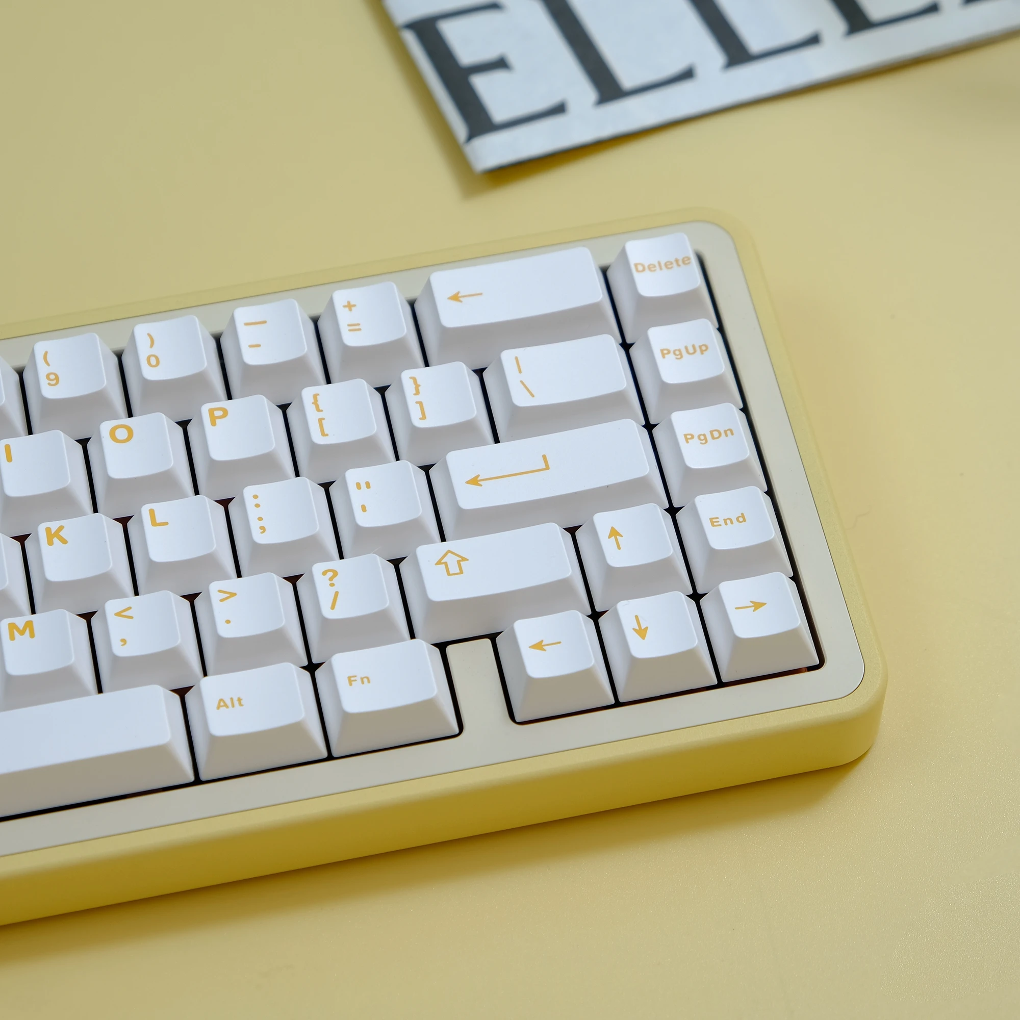 Branco amarelo 121 teclas cereja perfil keycaps duplo tiro abs keycaps para gateron cereja mx switches teclado gamer mecânico