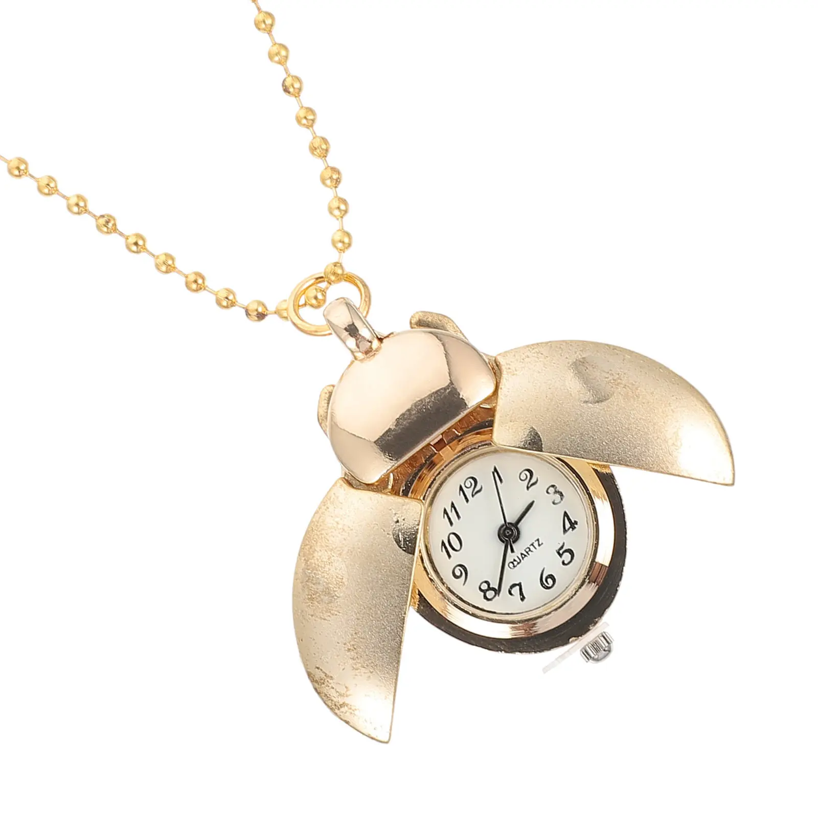 1Pcs Pocket Watch Vintage Beetle Designed Decorative Retro Hanging Pocket Watch Pendant Beetle Shaped Quartz Alloy