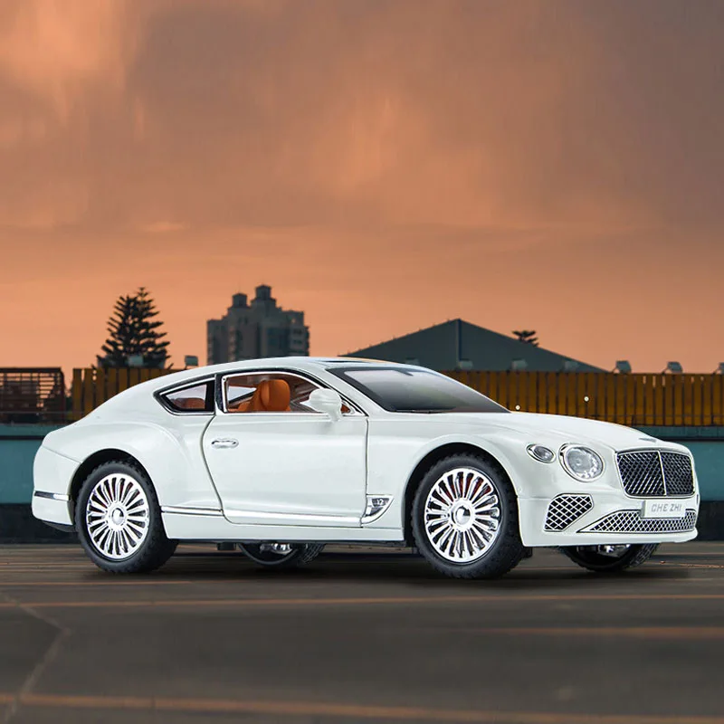 Simulation 1:24 Bentley Continental GT Alloy Model Car Collection Metal Diecast Toy Car Sound Light Gift For Children Miniature