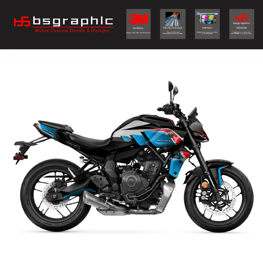 

Motorcycle Body Fairing Protective Sticker Decal Street Bike Birthday Graphic Kit black For Yamaha Mt-07 MT07 2025 2026