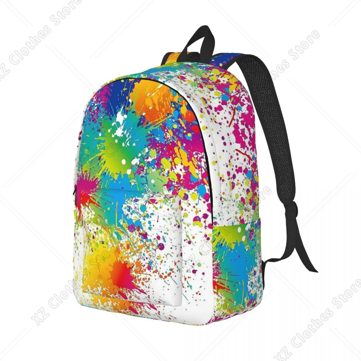 Rainbow Colorful Art Smock Oil Paint 2 Student Backpack School Bag Hiking Travel Daypack for Men Women Bookbag Shoulder Bags