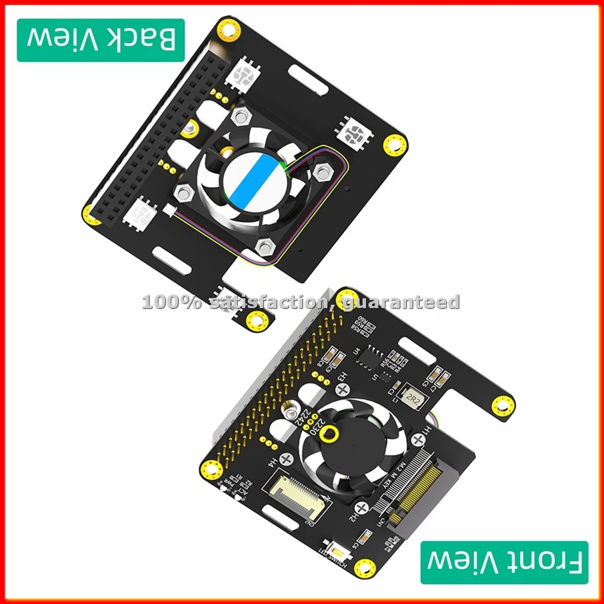 For 5 M.2 NVME to PCIe Adapter Supports M2 2230 2242 M Key NVME SSD with Cooler Automatic Discoloration LED-A20R