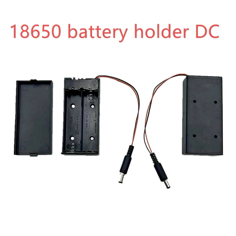 5PCS 3.7V 2x 18650 Battery Holder Connector Storage Case Box with ON/OFF Switch with Cable and  With 5.5*2.1 DC Head