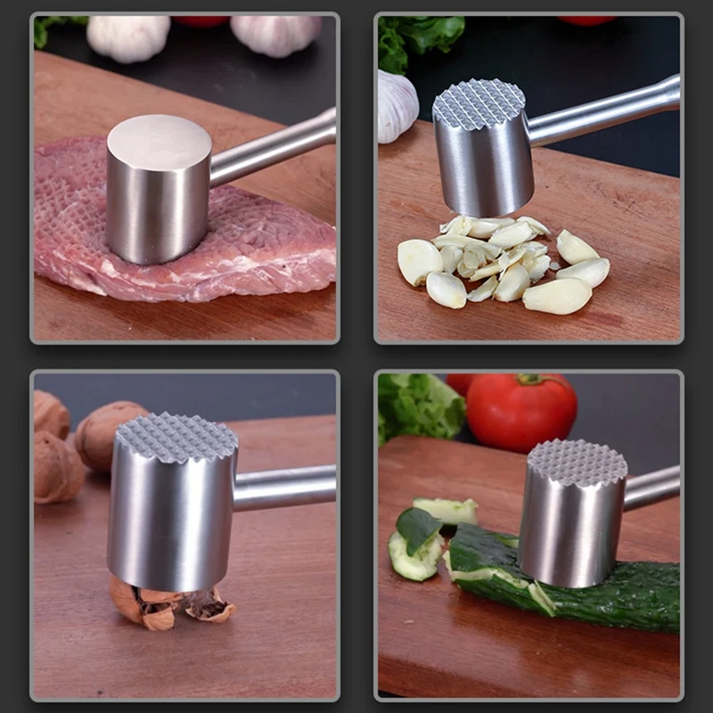 Meat Tenderizer Mallet,304 Stainless Steel Meat Hammer Pounder Flattner Beater,For Steak Beef Chicken Pork,Kitchen Tool