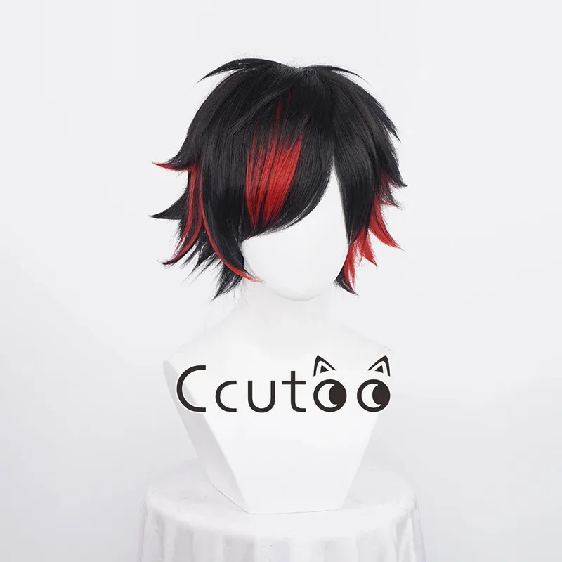 zizi 2025 Anime Ensemble Stars Nagumo Tetora Cosplay Wig Short Black Mixed Red Heat Resistant Synthetic Hair Halloween Party Car