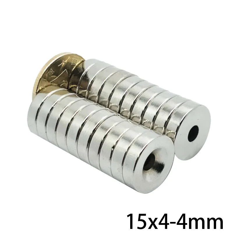 15x4-4MM Strong Rare Earth Magnet 15*4 Hole 4mm 15x4-4 Round Countersunk Neodymium Strong Powerful Magnets N35 15*4-4