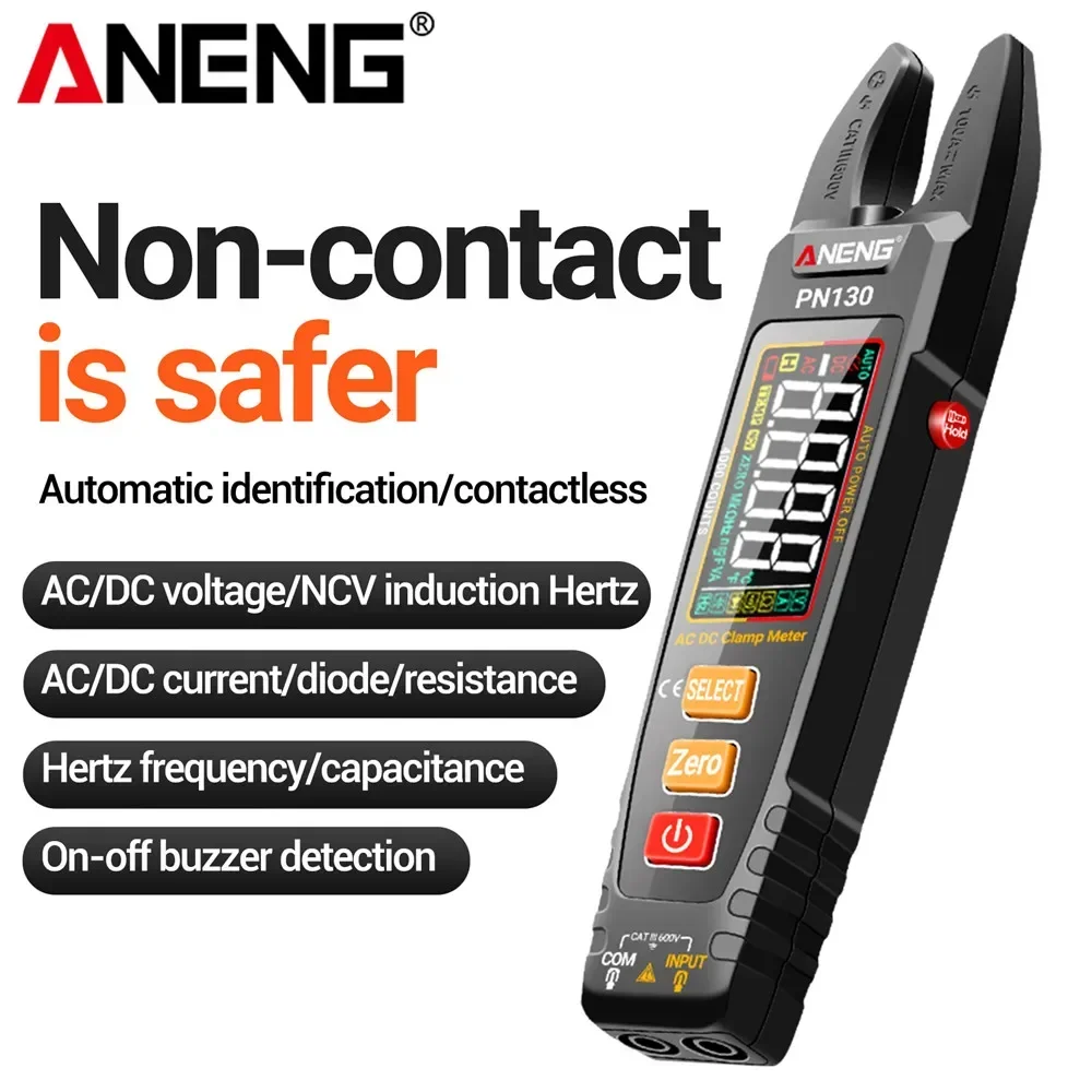 Aneng Pn130 Medidor de Braçadeira Digital Inteligente 4000 Contagens ac dc Tensão Corrente Multímetro Portátil Testadores de Resistência de Capacitância