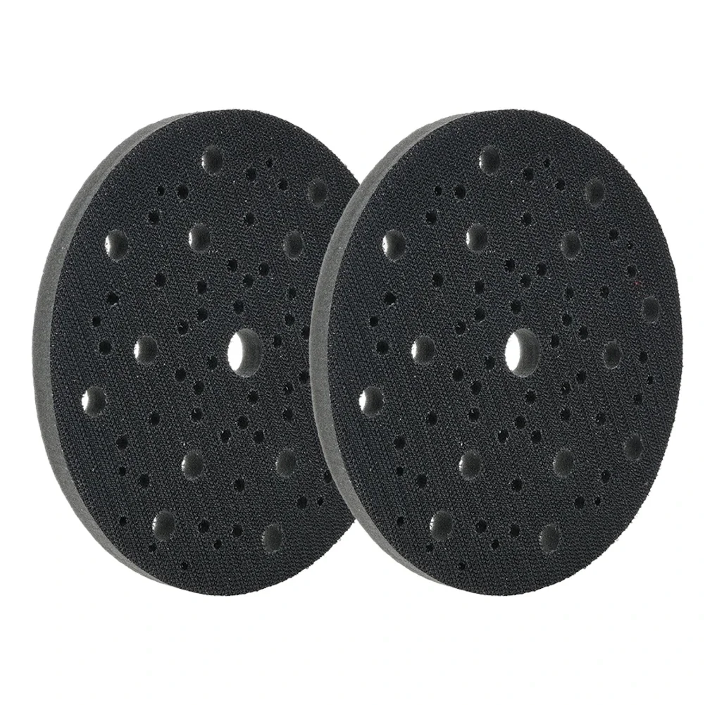 For Best Results Sanding Pad Sanding Pad 10mm Foam Thick 12mm Total Thick 150mm 2pcs Black Interface Pads Hook