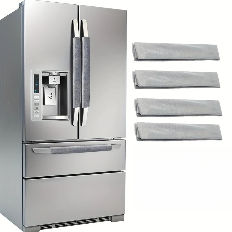 4Pcs Fridge Door Handle Covers, Non-Slip Oil-Proof Protective Sleeve for Refrigerator Microwave Oven Door Pull Handle