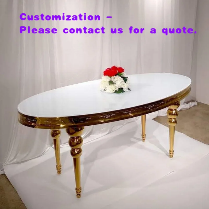 custom.DreamLike Factory Modern Home Stainless Steel Frame Dinning Table Set Furniture Luxury Dining Table Wedding Table