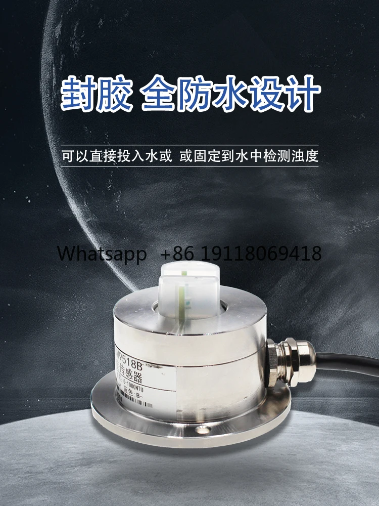 Sensor de turbidez rs485, qualidade da água, analisador de turbidez de esgoto, matéria suspensa líquida, detector de concentração de lodo