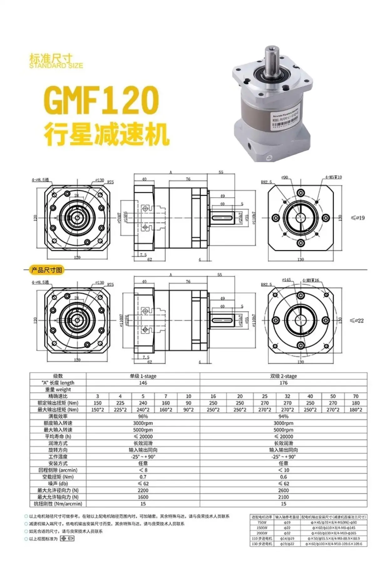مخفض التروس 57/86/60/80/90 /110/130 محرك سيرفو متدرج #6