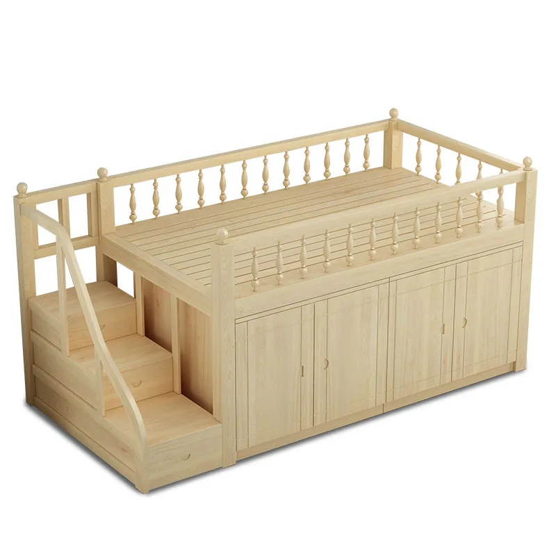 

Half-height children's bed goes to the cabinet, multi-functional and large capacity, modern and simple storage bed
