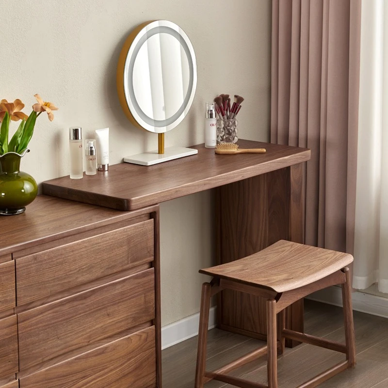 Black walnut vanity table, dressing cabinet, integrated storage cabinet, bedside , bedroom movable storage, solid