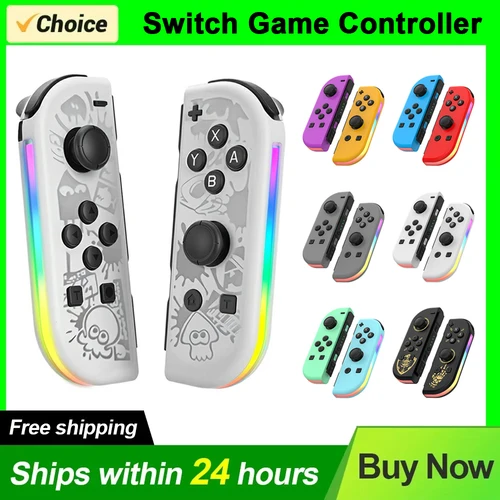 Imagen 1 del producto Nuevo para controlador de interruptor NS BT 5,2 RGB LED Joypad izquierdo y derecho para Switch/Lite/Oled Joy-Con Gamepads Joystick con doble vibración