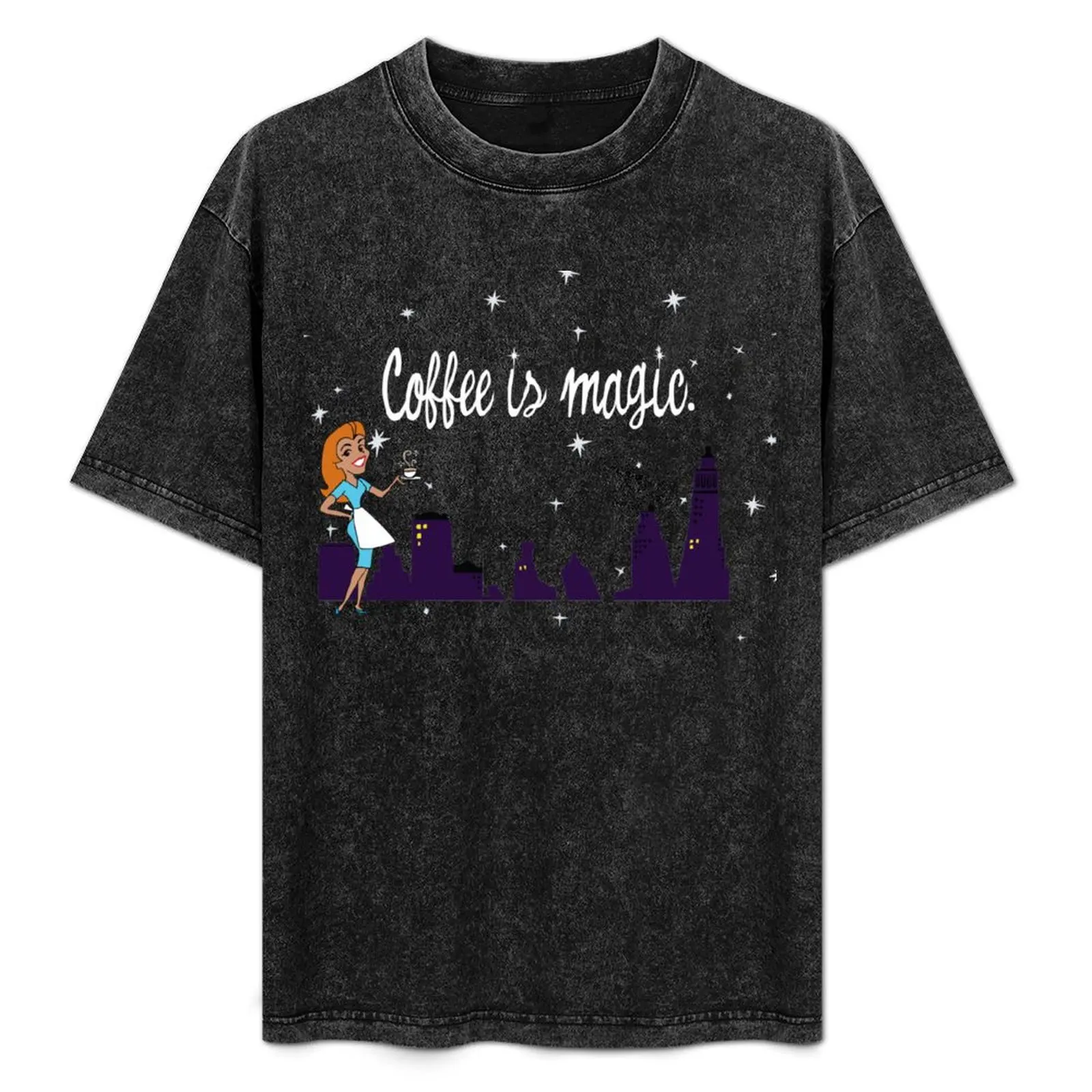 

Coffee is Magic, Bewitched TV T-Shirt Big and Tall Casual T-Shirt