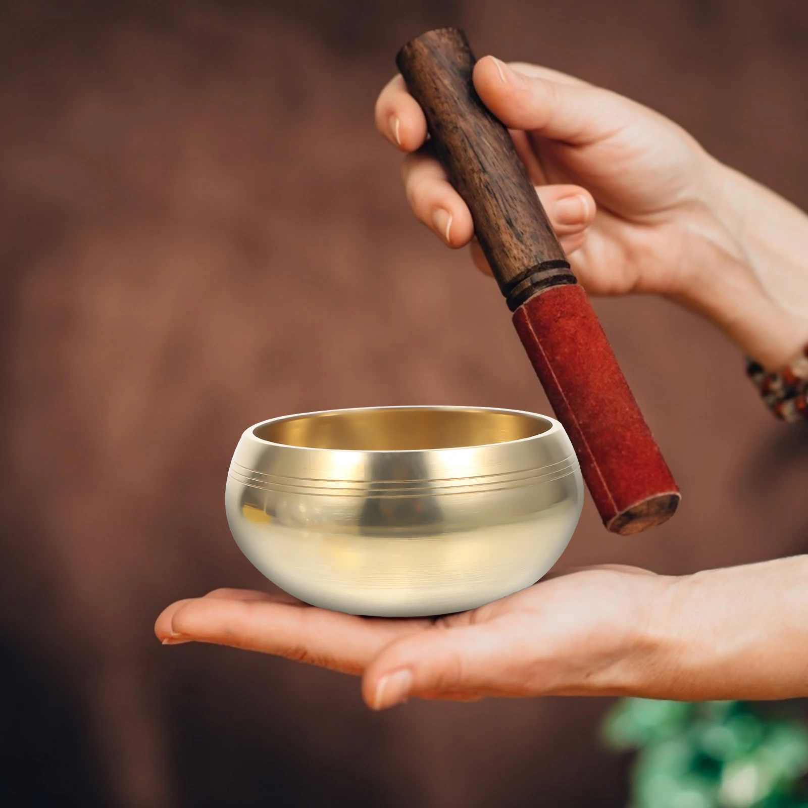 

1Set Copper Singing Bowl Set Meditation Tool for Yoga Relaxation Sleep Sound Healing with Mallet Cushion Meditation Singing Bowl