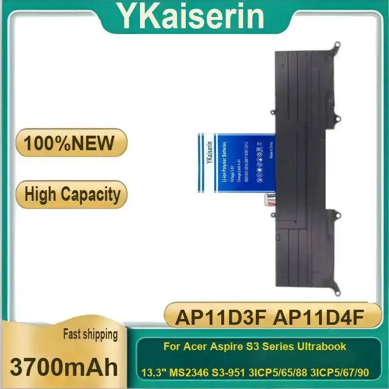 

Аккумулятор для ноутбука AP11D3F AP11D4F 3700 мАч для ультрабука Acer Aspire S3 серии 13,3 дюйма MS2346 S3-951 3ICP5 65 88 67 90