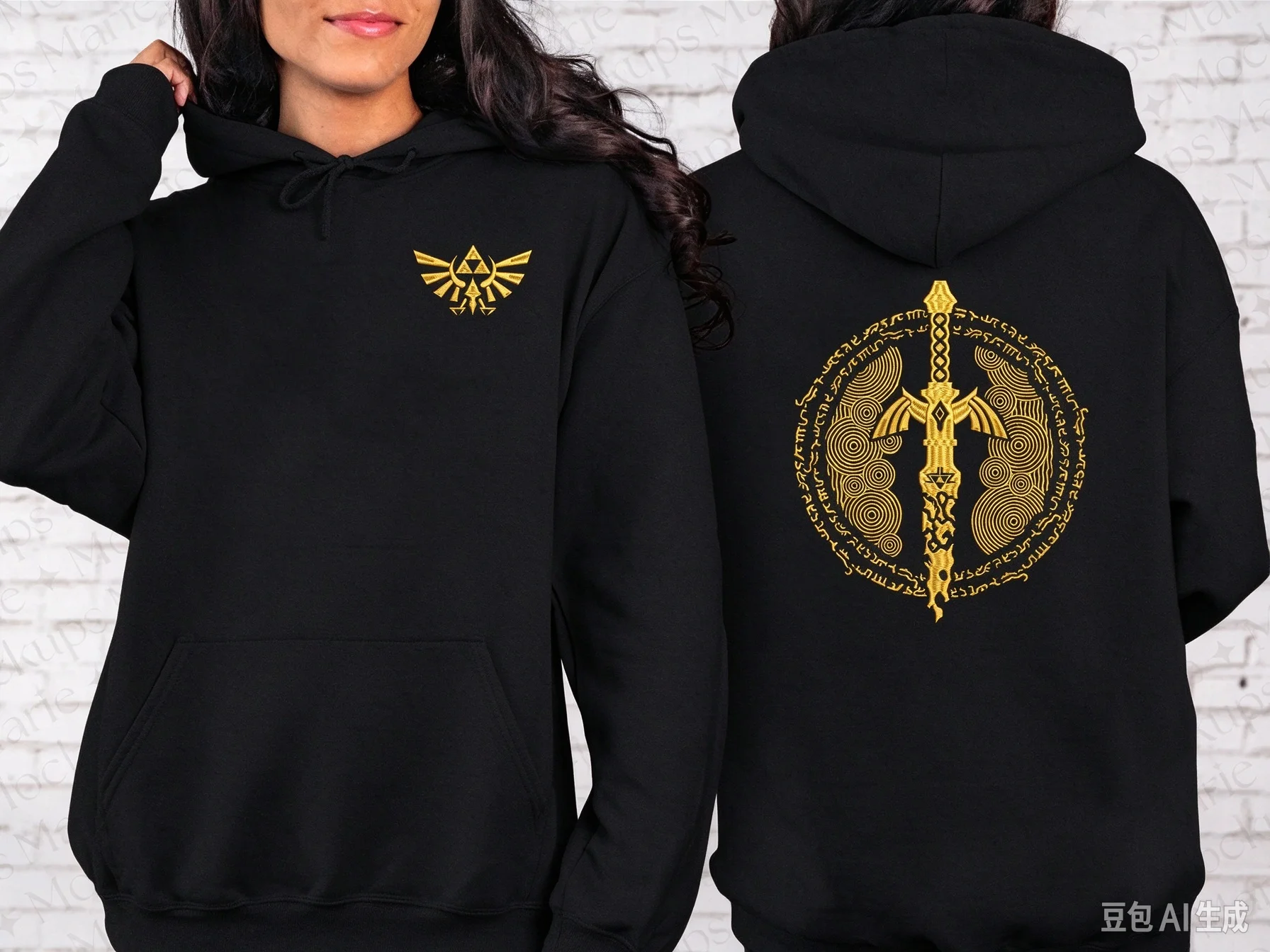 The Legend of Zelda Hoodie Master Sword Triforce Front Print Zelda Characters Back Graphic Hooded Sweatshirt Men Women