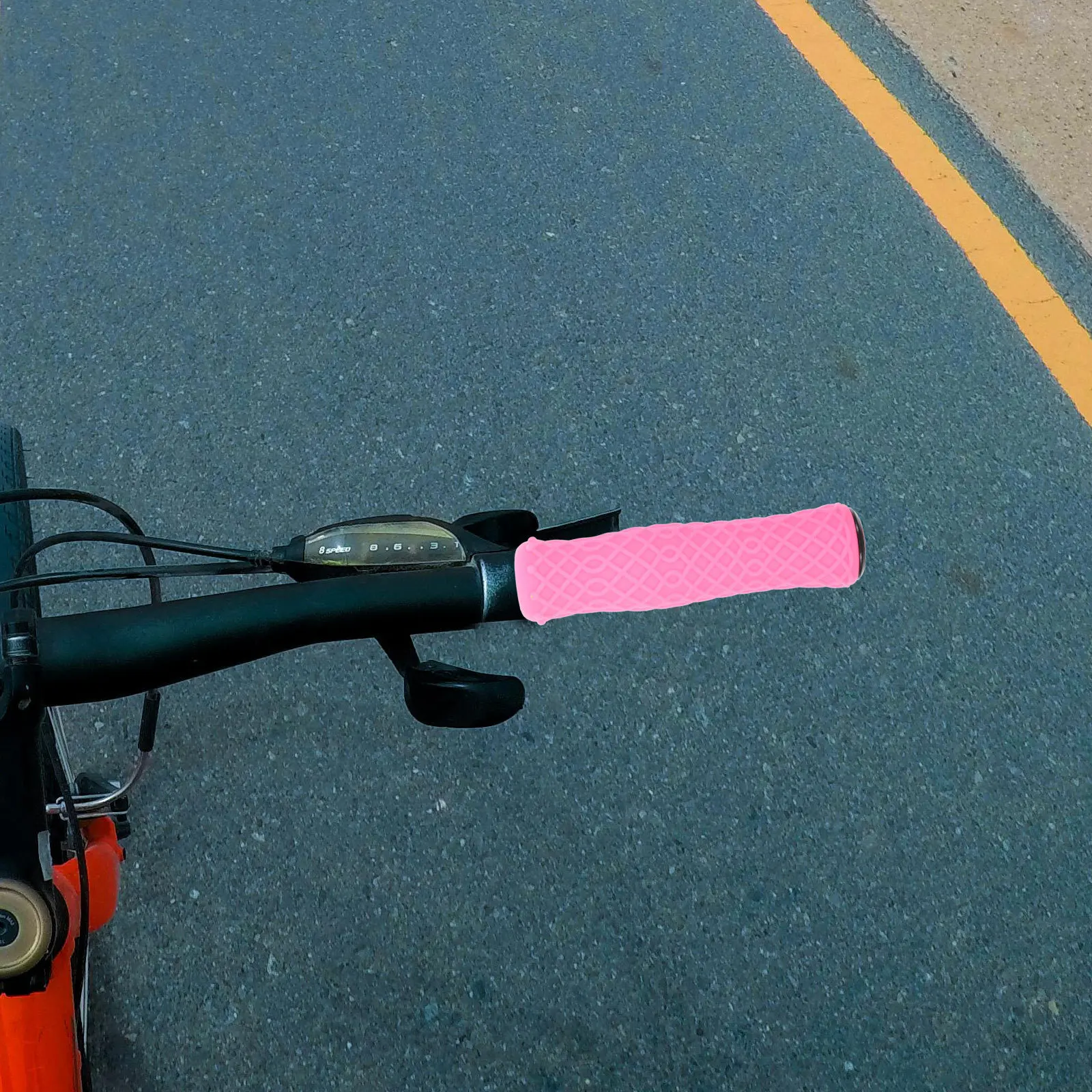 

Ergonomic Silicone Handle Grips Pink Non-Slip for Road Mountain Folding Bikes Durable Easy Clean Bike Accessories