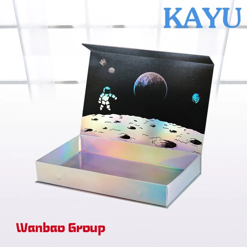 

Custom Factory Custom sliver Holographic Packaging Box Gift Box paper Magnet Holographic Box