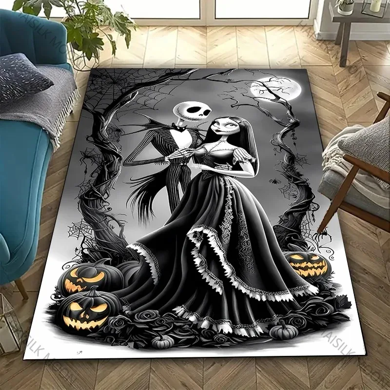 Alfombra MINISO Disney The Nightmare Before Christmas, alfombra antideslizante para dormitorio, cocina, baño, alfombra extraíble, alfombra lavable para sala de estar