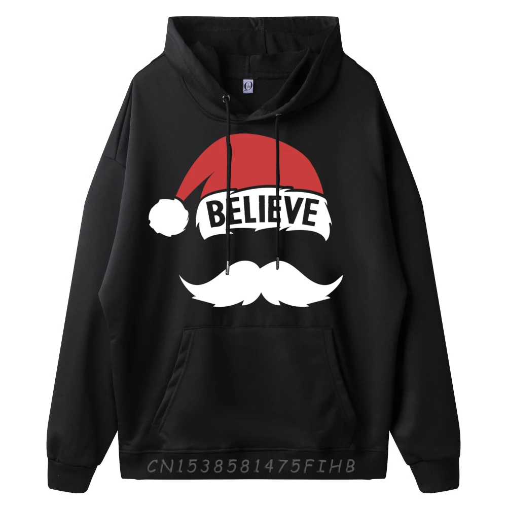 Believe Santa Hat Cap White Mustache Family Christmas Pajama Fall Clothes Aesthetic Men's Clothes Korean