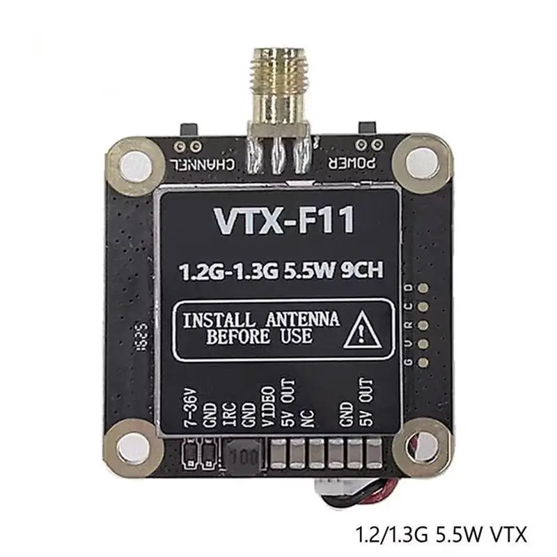 VTX-F11 1.2G/1.3G 5.5W 9CH Wireless Analogue Image Transmission System Supports Through IRC Protocol