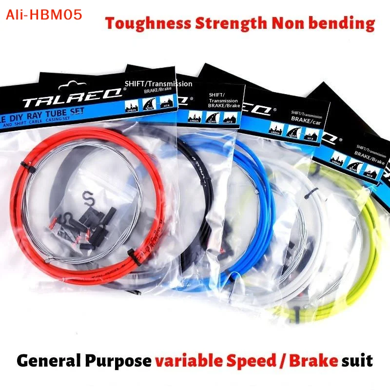 (HB05)Bike Cable Set Brake Gear Cables For Bikes Multicolor PVC End Tube Cover Universal Replaceable Derailleur Tube