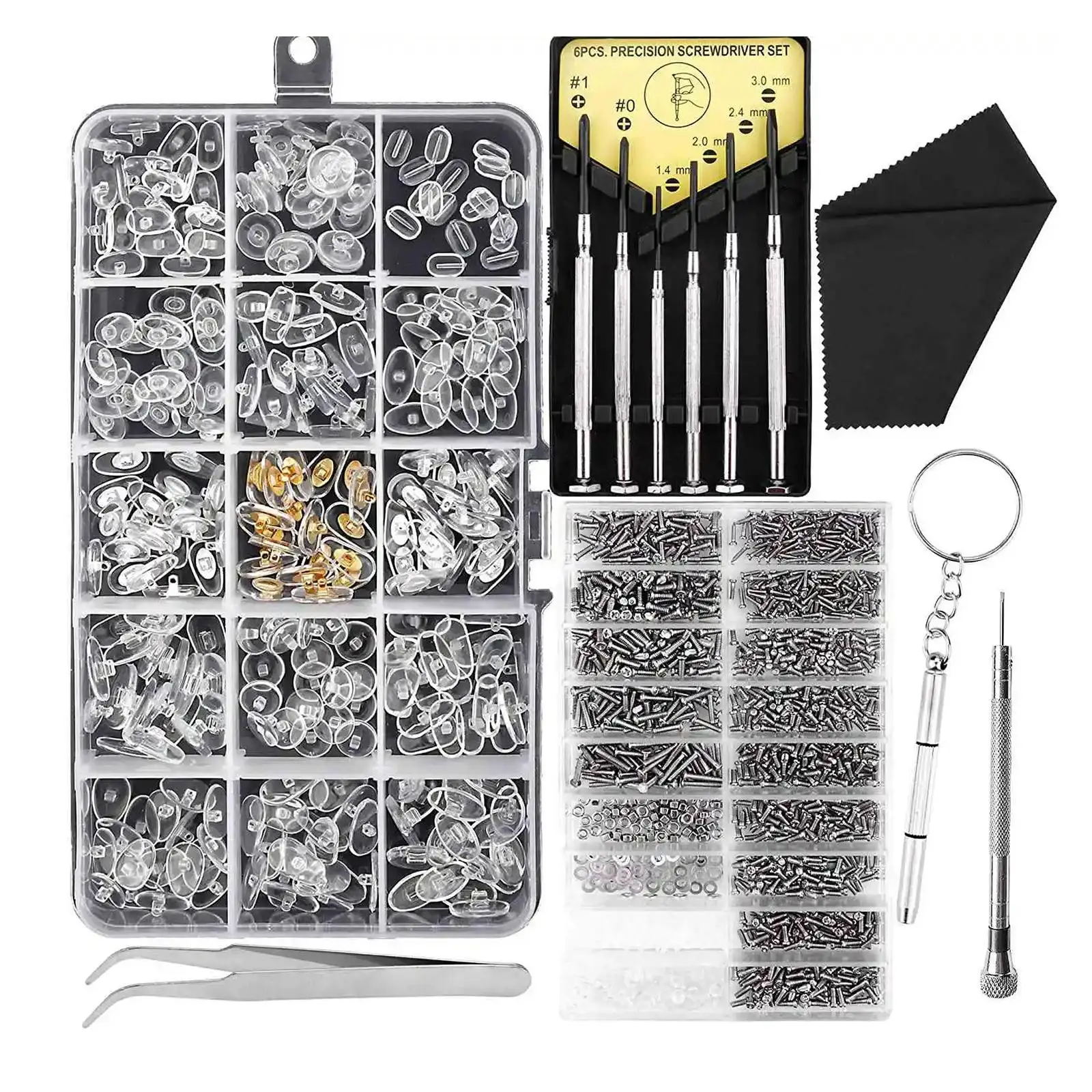 

Набор для ремонта очков, носоупоры, прецизионные отвертки, многофункциональные сменные аксессуары, микровинты для обслуживания очков